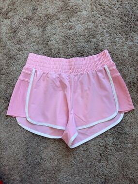 Target Pink Athletic Shorts with White Trim